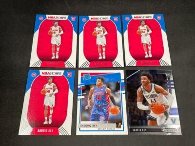 card   saddiq bey nba hoops donruss prizm draft rookie lot
