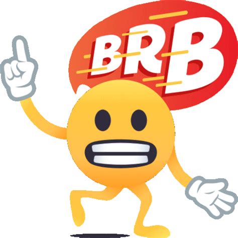 brb smiley guy sticker brb smiley guy joypixels discover share gifs