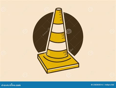 Vintage Art Illustration Of Traffic Cone Stock Vector Illustration Of