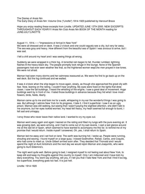 The Diaries of Anais Nin | PDF