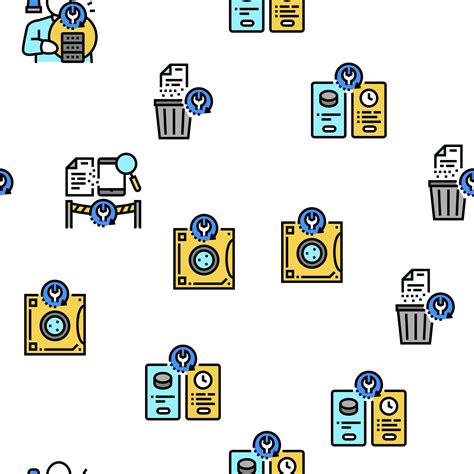 Data Recovery Computer Processing Vector Seamless Pattern 10392506