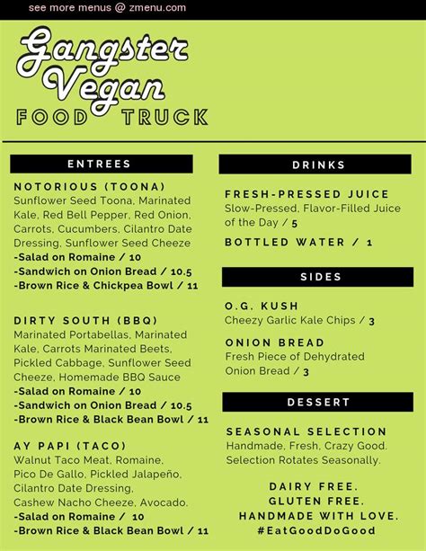 Online Menu of Gangster Vegan Food Truck Restaurant, Durham, North ...