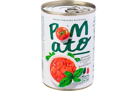 Помидоры «Pomato» резаные, 400 г – купить по приятной цене с доставкой ...