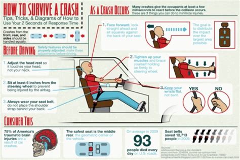 How To Survive A Crash Infographic Car Crash Survival Infographic