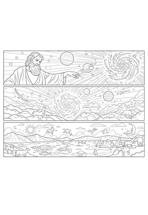 Desenhos Para Colorir Sobre A Criação Do Mundo - Desenhos de Deus e a Criação do Mundo para colorir - Bora Colorir