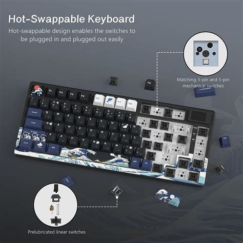 Womier S K Keyboard With Color Multimedia Display Mechanical Gaming Keyboard Hot