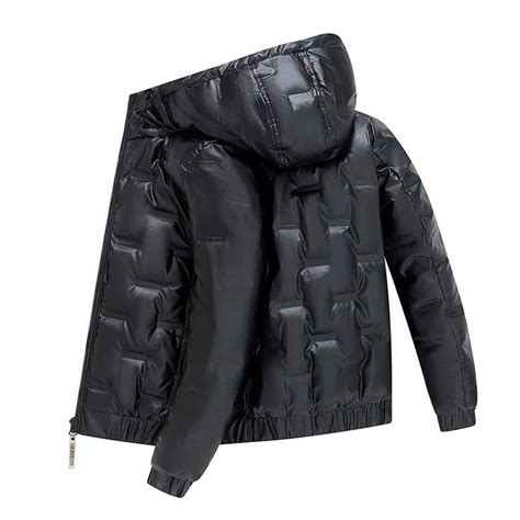 Männer Winter Neue Metallic Shiny Warme Dicke Wasserdichte Parkas Jacke