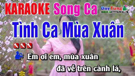 Karaoke Tình Ca Mùa Xuân Song Ca Nhạc Sống Duy Tùng Youtube
