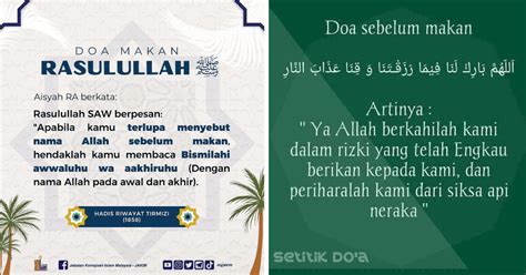 Doa Sebelum Dan Selepas Makan