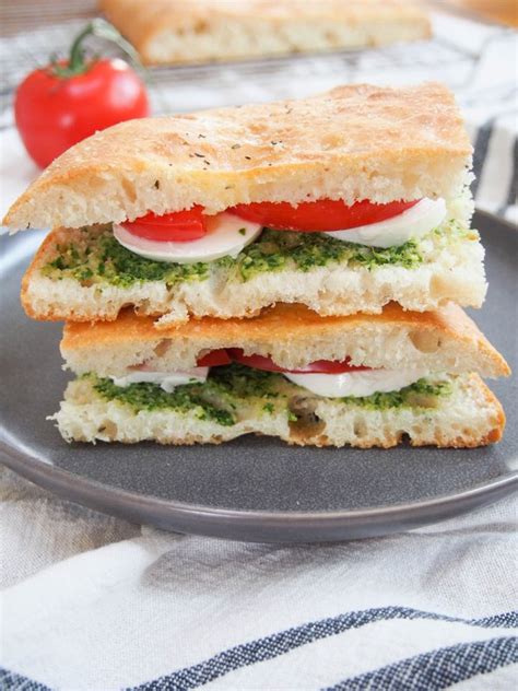 Caprese Focaccia Sandwich Caroline S Cooking