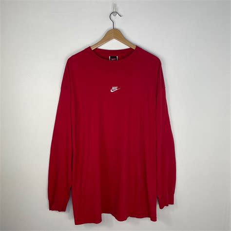 Nike Vintage Y2k Long Sleeve Red Shirt Size Xxl Gem