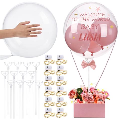 Buy Charniol 12 Set Bobo Balloons 24 Inch Glow Bubble Led Transparent
