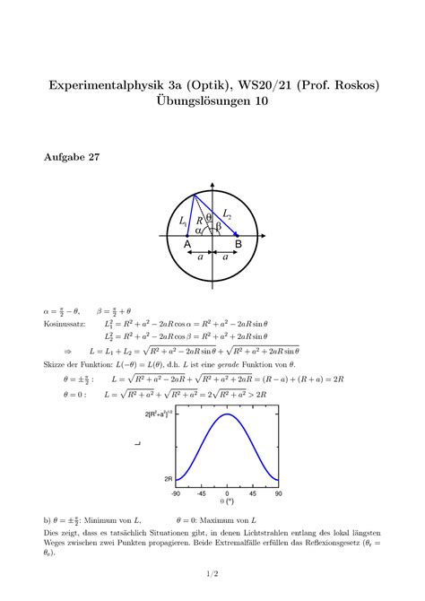 Praesenzuebung 10 Lsg Ex3a Lösung Experimentalphysik 3a Optik