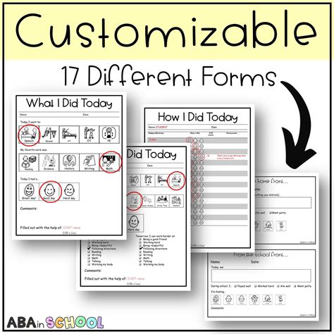 Parent Communication Log Daily Report For Home Communication Aba In