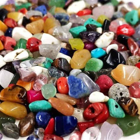 500pcs Natural Chip Stone Beads Multicolor 5mm To 8mm