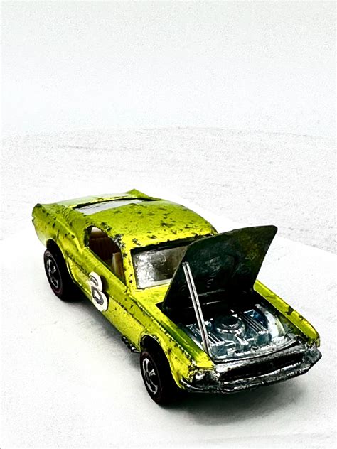 Hot Wheels Custom Mustang By Mattel Inc Usa Original Owner Antifreeze Car With White