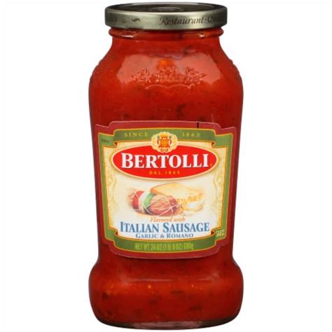 Bertolli Italian Sausage Romano Garlic Pasta Sauce 24 Oz Ralphs