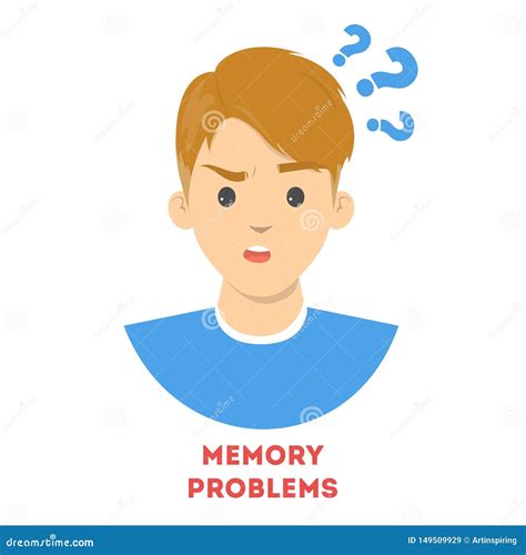 Man Suffering From The Memory Problems Confused Person Stock Vector