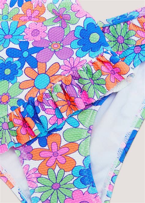 Girls Multicoloured Floral Frill Bikini Yrs Matalan