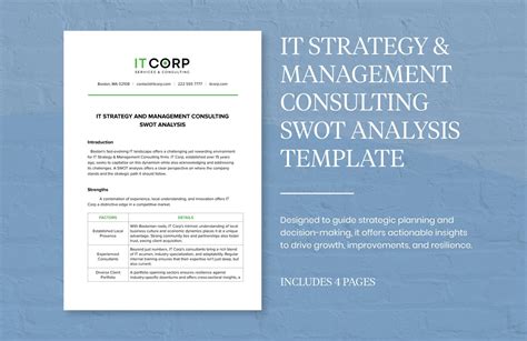 It Strategy Management Consulting Swot Analysis Template In Word Pdf