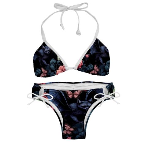 Bats Detachable Sponge Adjustable Strap Bikini Set Two Pack Versatile Swim Suit Set Walmart