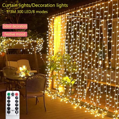 3M Cortina Corda Luzes 300 LED 8 modo Lâmpada de Cobre Fada Fio USB