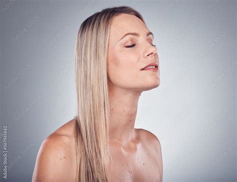 Skincare Haircut And Beauty Hair Salon By Woman Or Blonde Due To Care Or Cosmetic Shampoo