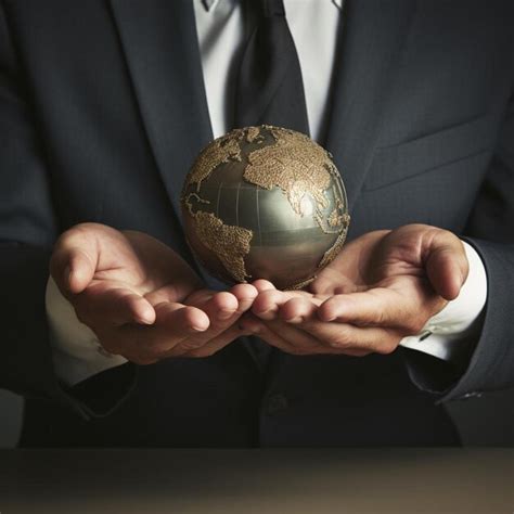 Premium AI Image A Man Holding A Globe In His Hands