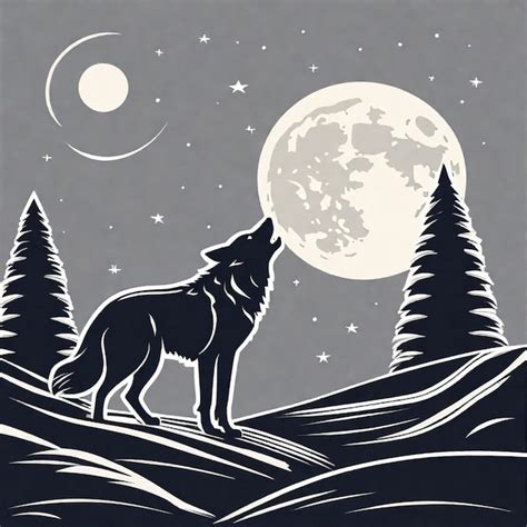 Premium AI Image | Majestic Wolf Howling at the Moon