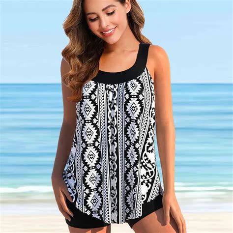 Women New Design Printing Tankini Swimsuits High Waist Bikini Swimwear