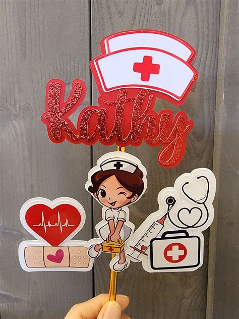 Nurse Cake Topper Rn Cake Topper Custom Cake Topper Nurse Etsy