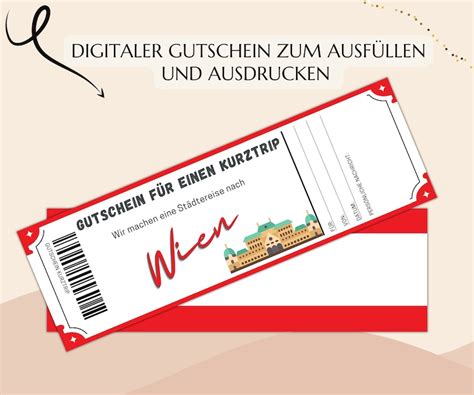 Reisegutschein Wien Gutschein Vorlage Zum Ausdrucken PDF Download