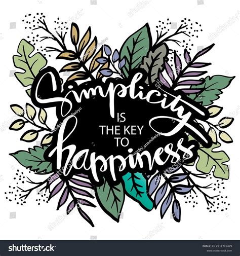 Simplicity Key Happiness Poster Quotes Stock Vector (Royalty Free