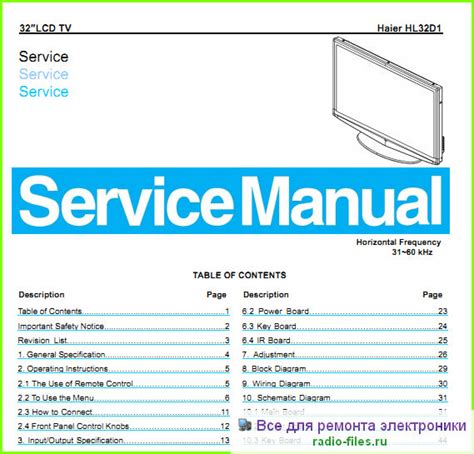 Haier HL32D1 схема и мануал