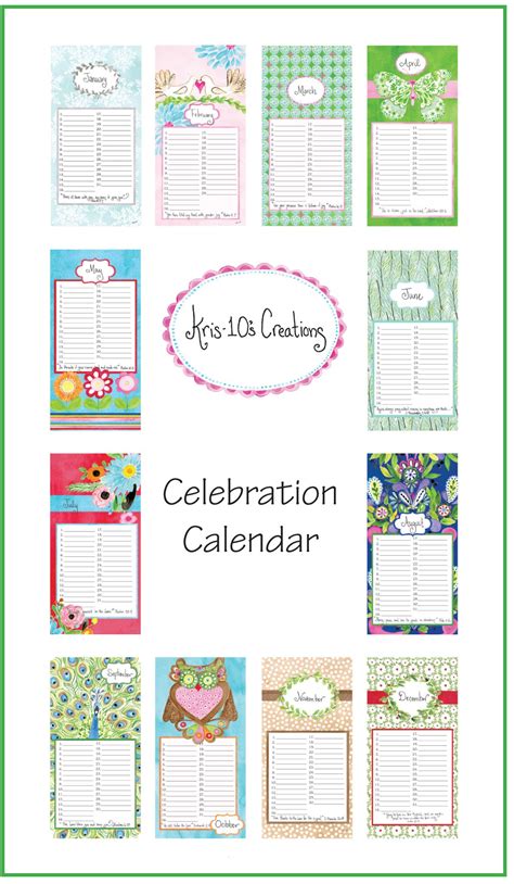 Printable Perpetual Birthday Calendar Template