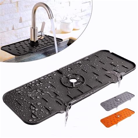 Ready StockKitchen Silicone Faucet Mat Sink Splash Guard Faucet