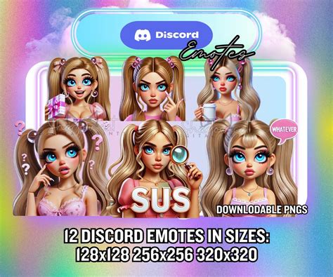 Blonde Discord Emotes Blonde Girl Discord Emotes Kawaii Anime Gamer Girl Streamer Emotes
