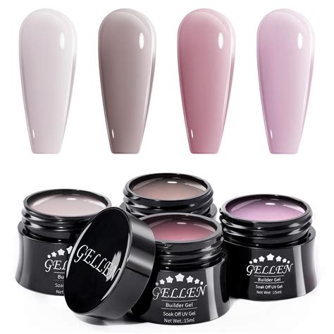 Amazon Gellen Builder Nail Gel Colors Nail Extension Gel Set Nude Gray Brown Purple