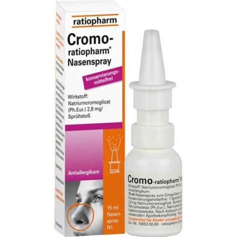 CROMO RATIOPHARM Nasenspray Konservierungsfrei 15 Ml PZN 04952619 EBay