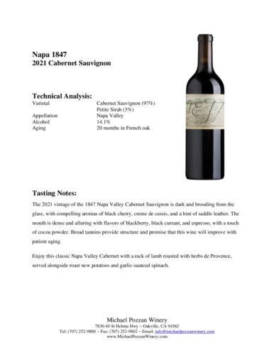 Napa 1847 2021 Cab Sauv Regal Wine Imports