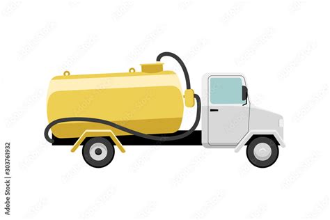 Septic Truck Vector Illustration Vacuum Truck For Sewage Sludge