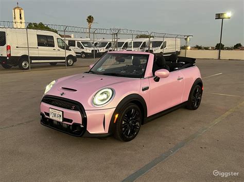 Pink car - pink convertible - Mini Cooper 2022 | Rent this location on Giggster