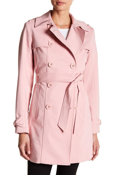 Kate Spade Cotton Belted Trench Coat In Pink Lyst