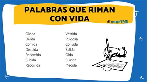 O'que Rima Com Vida - 120 ejemplos de PALABRAS que riman con VIDA