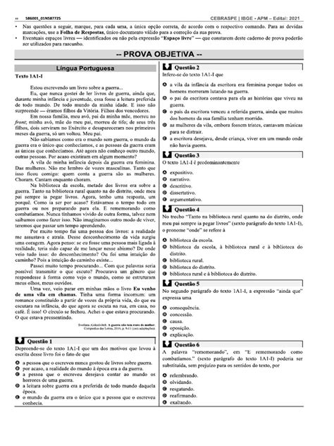 Provas Antigas Do Ibge - Caderno de Prova IBGE | PDF