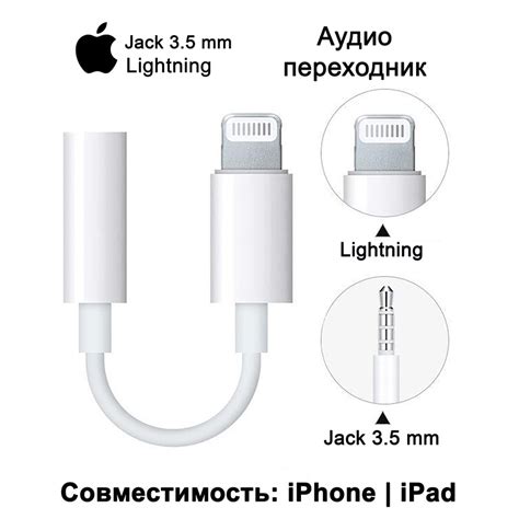 Переходник Apple / адаптер Lightning to AUX (audio Jack 3.5) MMX62ZM/A ...