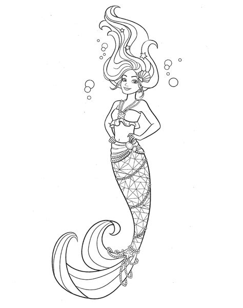 Coloriage Barbie Sirene Imprimer Pour Filles