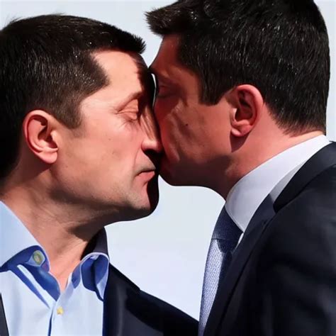 Vladimir Putin Kissing Zelensky Ultra Realistic Stable Diffusion