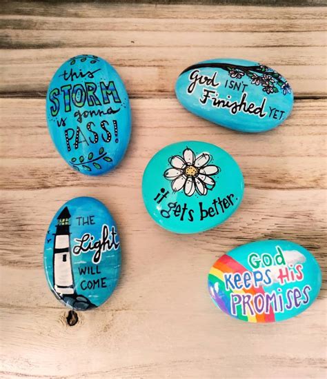 Inspirational Rocks Motivational Rocks Painted Rocks Set Of Five