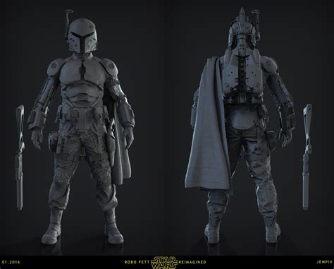 Artstation Star Wars Reimagined Robo Fett Sculpt J Mark Star Wars